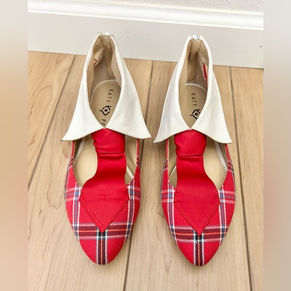 Katy Perry The Uni Tuxedo Plaid Pointed Toe Flats - Picture 2 of 11